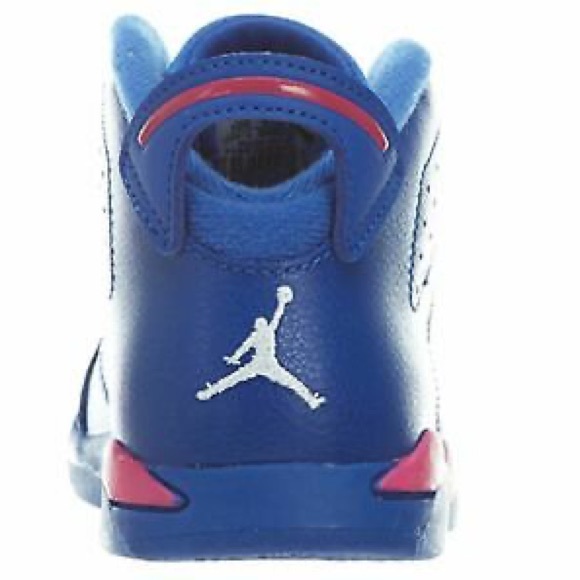 Jordan 6 Retro BT Game Royal White Vivid Pink Green Toddler Shoes 384667 439 - Picture 14 of 16